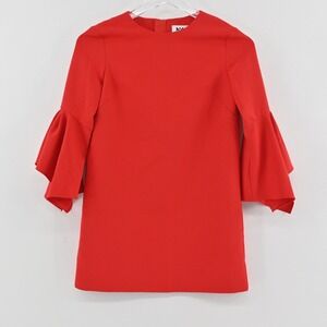Milly Minis Bell Sleeve Shift Dress Girls Size 10 Red Special Occasion Holiday